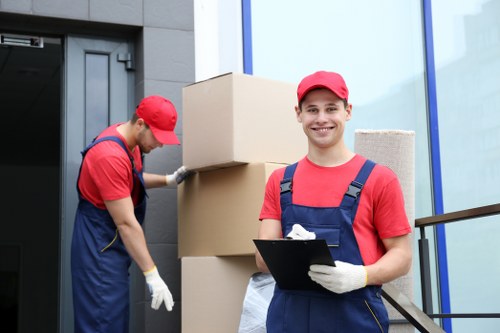 Moving team handling a residential relocation in Denmark