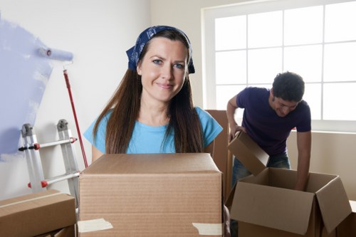 Professional moving service loading furniture for a Danish home move