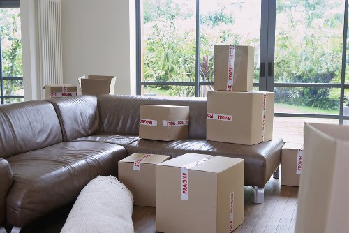 Moving boxes and furniture prepared for a free removals quote