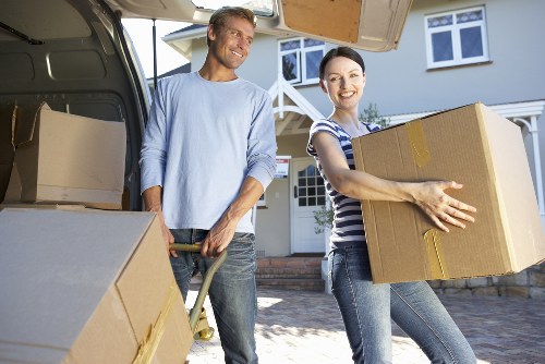 Loading furniture and boxes into a removal van in Denmark